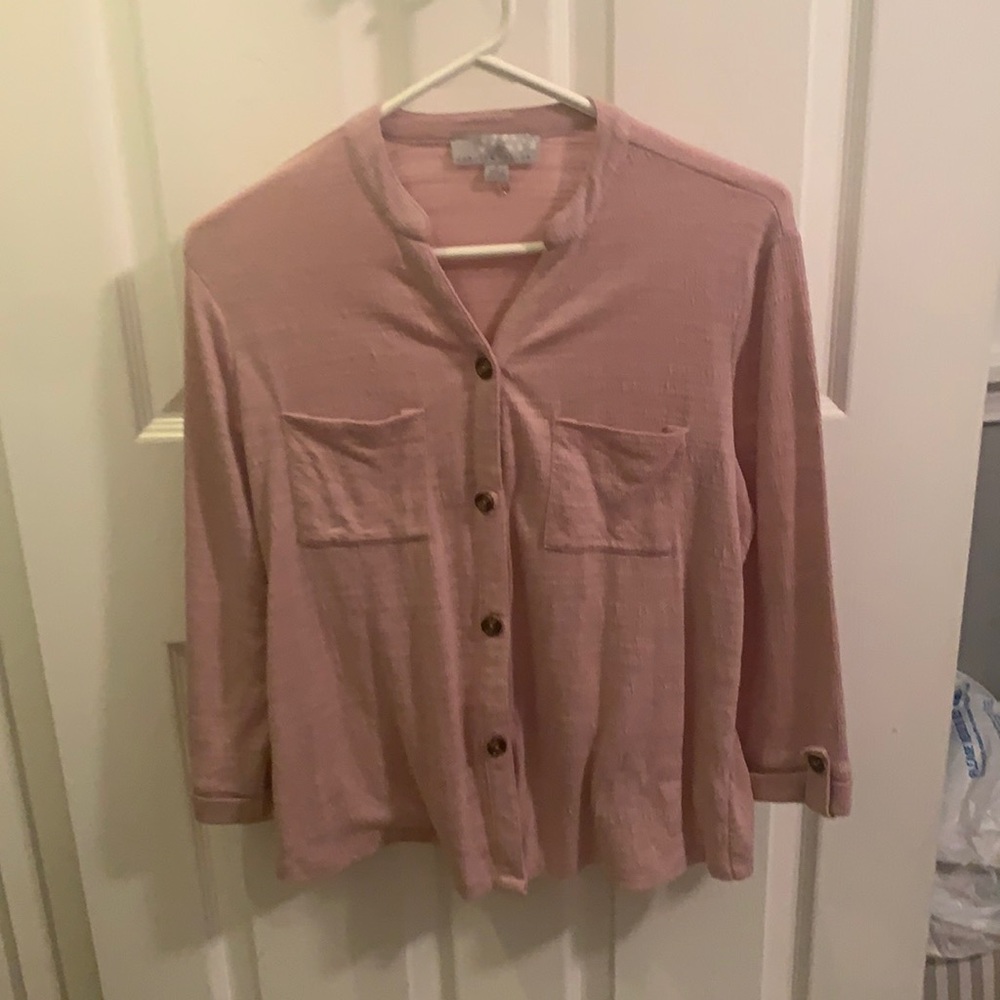 Blush button down shirt